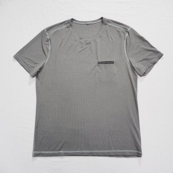 Lululemon Shirt Mens Extra Large Gray Tech Performance Stretch Mesh Breathable - Picture 1 of 7